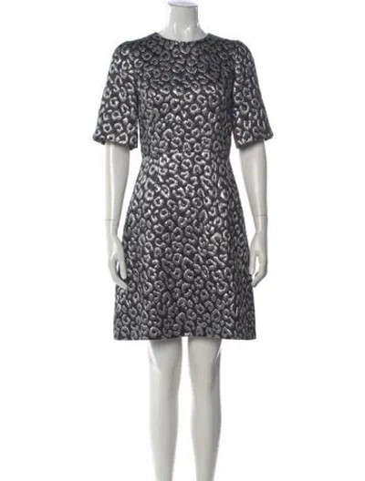 Pre-owned Dolce & Gabbana Animal Print Mini Dress In Black