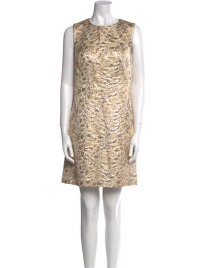 Pre-owned Dolce & Gabbana Animal Print Mini Dress In Yellow