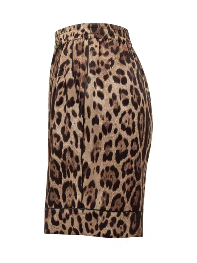 Dolce & Gabbana Animal Print Mini Shorts In Leo New