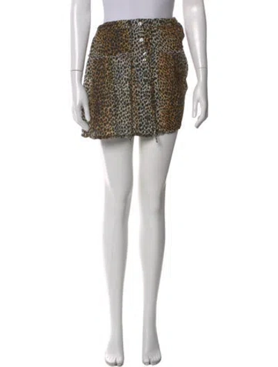 Pre-owned Dolce & Gabbana Animal Print Mini Skirt