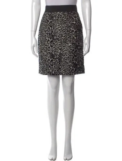 Pre-owned Dolce & Gabbana Animal Print Mini Skirt In Black