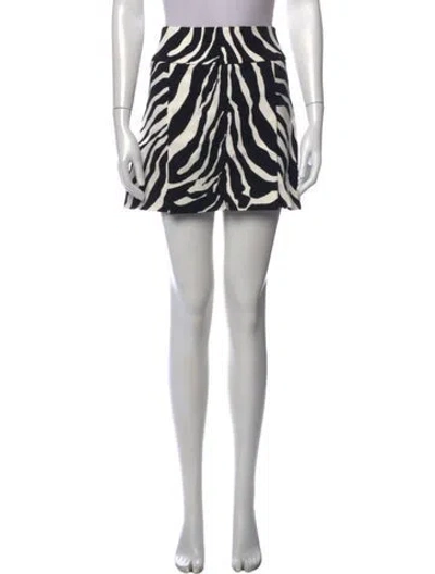 Pre-owned Dolce & Gabbana Animal Print Mini Skirt In Black