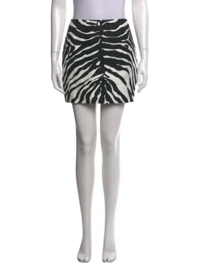 Pre-owned Dolce & Gabbana Animal Print Mini Skirt In Black