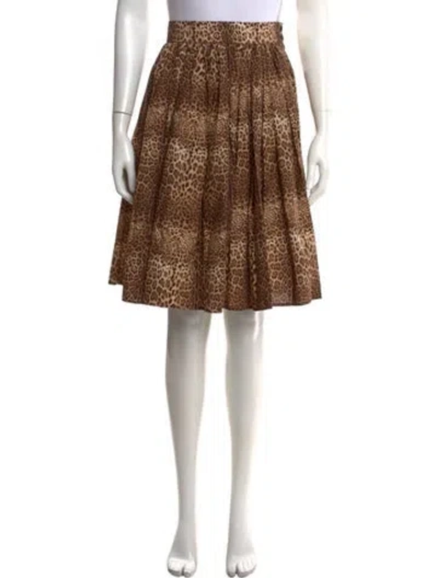Pre-owned Dolce & Gabbana Animal Print Mini Skirt In Brown