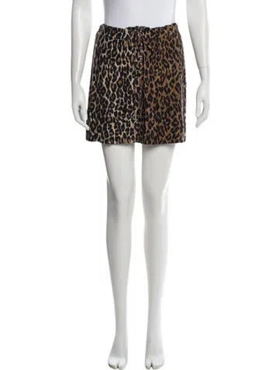 Pre-owned Dolce & Gabbana Animal Print Mini Skirt In Neutral