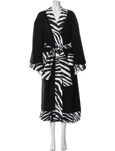 Pre-owned Dolce & Gabbana Animal Print Robe W/ Tags In Black