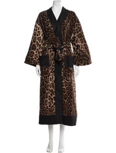 Pre-owned Dolce & Gabbana Animal Print Robe W/ Tags In Multicolor