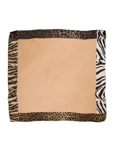 Pre-owned Dolce & Gabbana Animal Print Scarf In Neutral