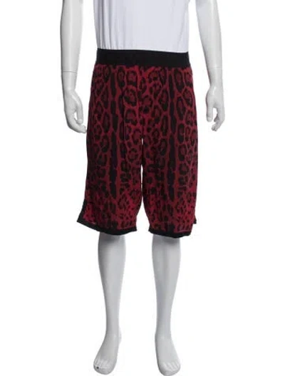 Pre-owned Dolce & Gabbana Animal Print Shorts In Red