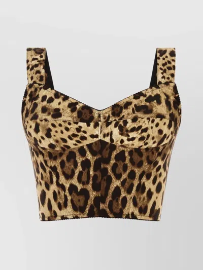 DOLCE & GABBANA ANIMAL PRINT SILK BLEND BODICE