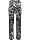 Dolce & Gabbana Lounge-hose Aus Seide Mit Animal-print In Grau