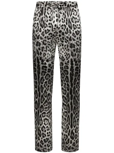 Dolce & Gabbana Lounge-hose Aus Seide Mit Animal-print