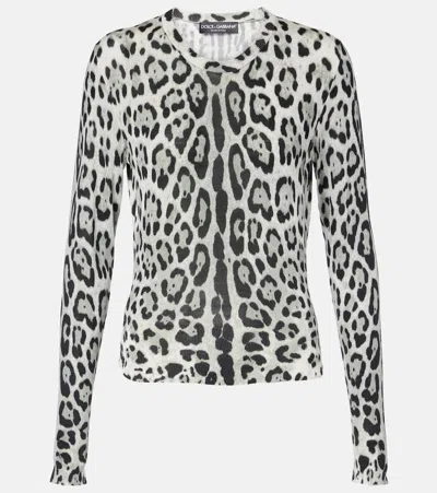 Dolce & Gabbana Animal-print Silk Sweater