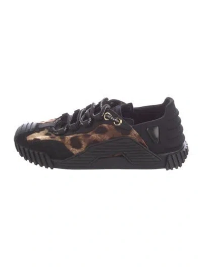 Pre-owned Dolce & Gabbana Animal Print Sneakers In Black