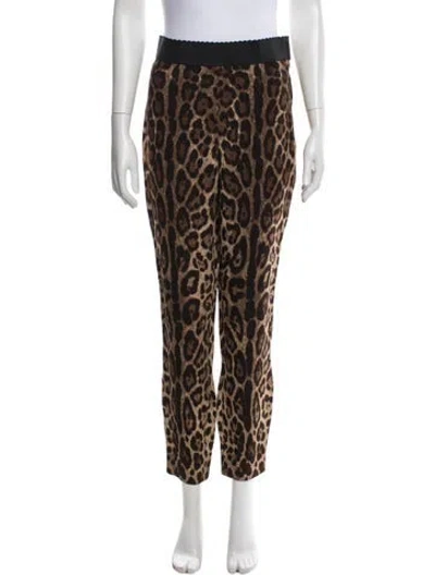 Pre-owned Dolce & Gabbana Animal Print Straight Leg Pants In Multi