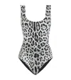 Dolce & Gabbana Leopard Print Olympic One-piece Swimsuit