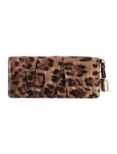 Pre-owned Dolce & Gabbana Animal Print Wallet In Neutrals