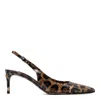 Dolce & Gabbana Animalier Brown Calf Leather With Heel In Multi