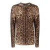 Dolce & Gabbana Animalier Brown Cashmere Sweaters In Brown