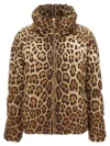Dolce & Gabbana Leopard Print Stand Collar Puffer Jacket