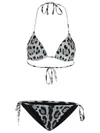 Dolce & Gabbana 'animalier' Grey Polyamide Blend Bikini Women In Grey