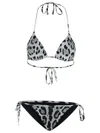 Dolce & Gabbana 'animalier' Grey Polyamide Blend Bikini Women In Gray