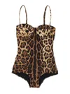 Dolce & Gabbana Women Animalier One-piece Swimsuit In Multicolor