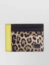 Dolce & Gabbana Animalier Print Leather Card Holder With Contrast Stitching