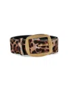 Dolce & Gabbana Animal Print Adjustable Belt With Gold Buckle In Multi