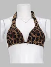 Dolce & Gabbana Leopard-print Triangle Bikini Top In Brown