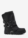 Dolce & Gabbana Chunky Sole Mid-calf Rain Boots With Studs In Black
