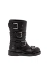 Dolce & Gabbana Leather Biker Boots In Black