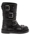 Dolce & Gabbana Women Black Ankle Boots With All-over Buckles In Leather Woman In Black
