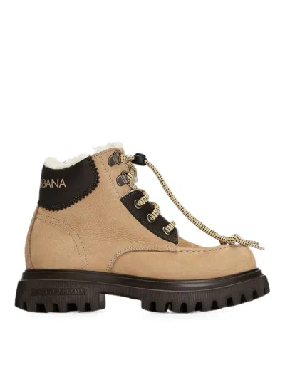 Dolce & Gabbana Ankle Boots With Logo In Multi