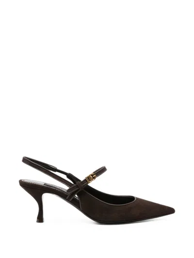 Dolce & Gabbana Slingback In Camoscio In Black