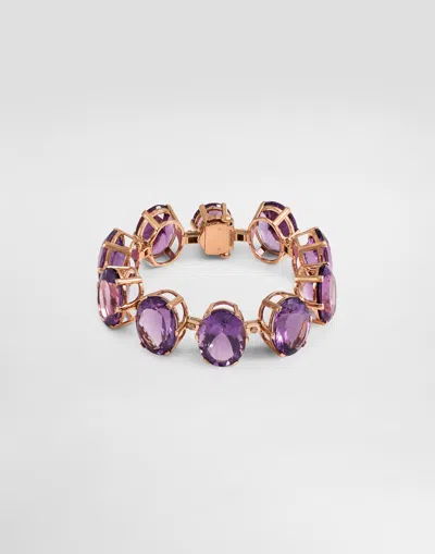 Dolce & Gabbana Anna Bracelet In 18-carat Red Gold With Amethysts And Diamonds