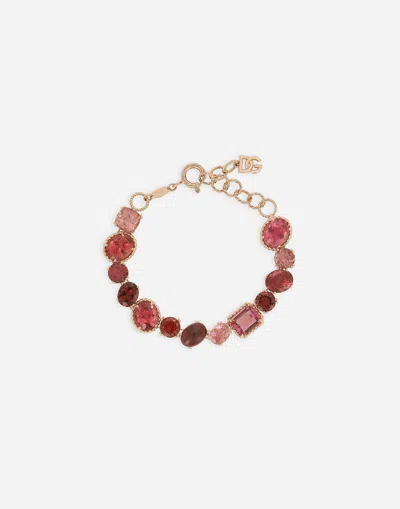 Dolce & Gabbana Anna Bracelet In Red Gold 18kt With Toumalines In レッド
