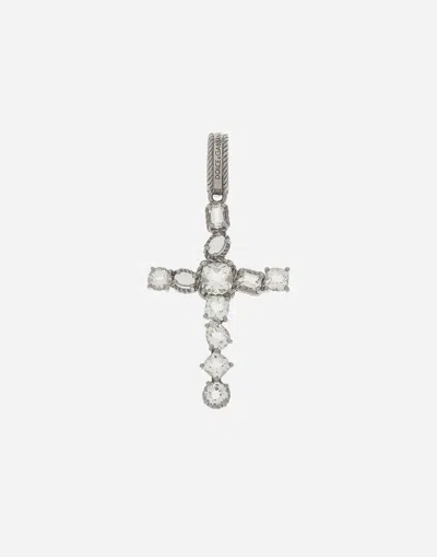 Dolce & Gabbana Anna Charm In White Gold 18kt And Colorless Topazes In ホワイト