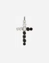 Dolce & Gabbana Anna Charm In White Gold 18kt With Colourless Topazes, Grey And Black Spinels In White