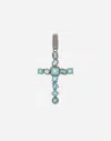 Dolce & Gabbana Anna Charm In White Gold 18kt With Light Blue Topazes In White