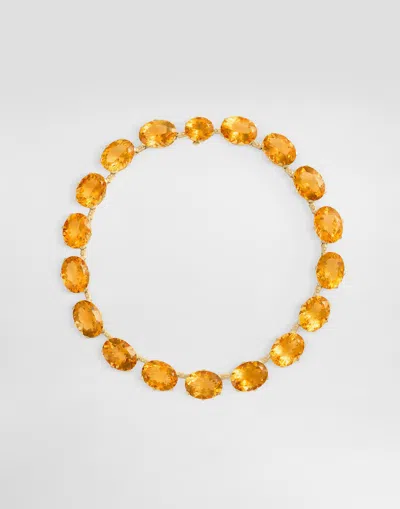 Dolce & Gabbana Anna Necklace In 18-carat Yellow Gold With Citrines And Diamonds