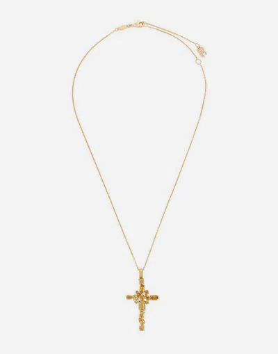 Dolce & Gabbana Anna Pendant In Yellow Gold 18kt With Citrine Quartzes