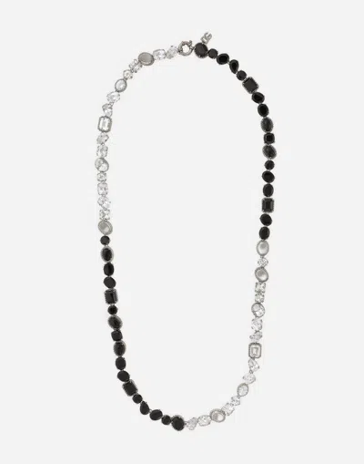 Dolce & Gabbana Anna Sautoir In White Gold 18kt With Spinel And Topazes In Weiss