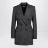 Dolce & Gabbana Anthracite Grey Tweed Double-breasted Jacket In Multicolor