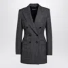 Dolce & Gabbana Anthracite Grey Tweed Double-breasted Jacket In Multicolor