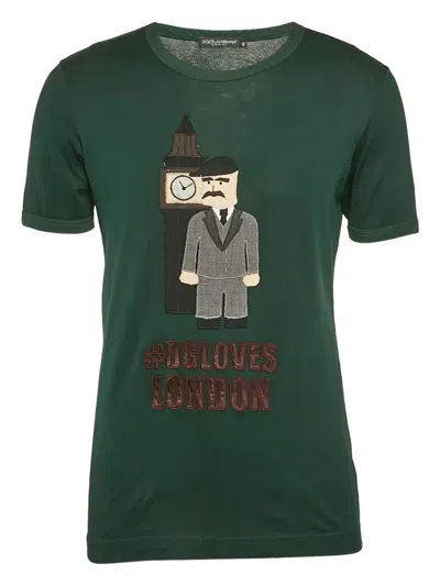 Pre-owned Dolce & Gabbana Appliqué-design T-shirt In Green