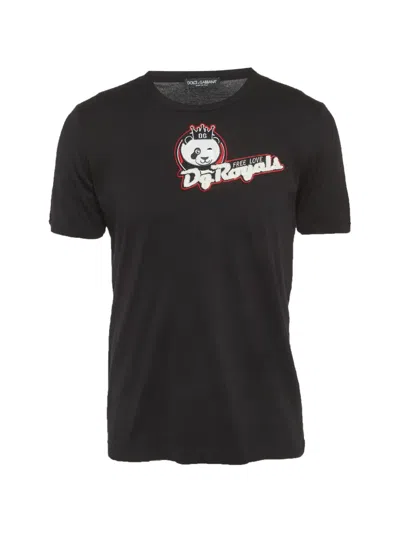 Pre-owned Dolce & Gabbana Appliqué Jersey T-shirt In Black