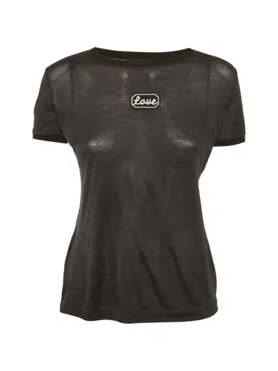 Pre-owned Dolce & Gabbana Appliqué Jersey T-shirt In Gray