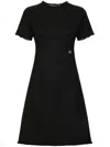 Dolce & Gabbana Midi Black Dress With Dg Detail In Black
