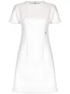 Dolce & Gabbana Raschel Tweed Midi Dress With Dg Logo In White
